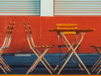 Table chair outside