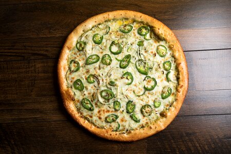 Cheese dough brown pizza