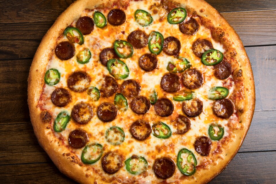 Refreshment dough brown pizza