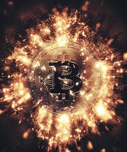 Blockchain virtual coin photo
