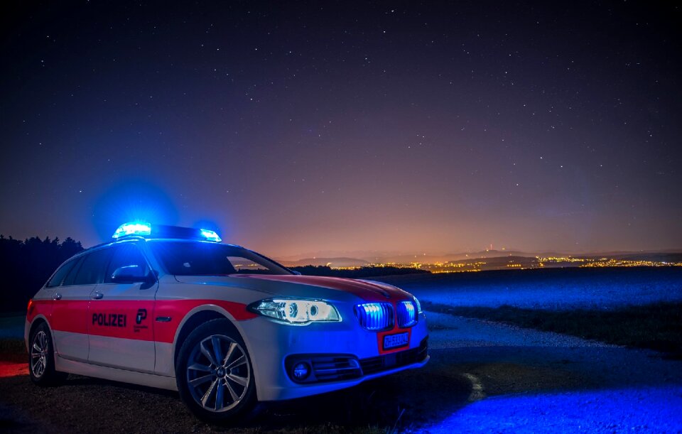 Police switzerland blue light