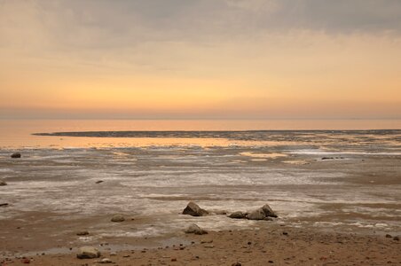 Sunset beach sea photo