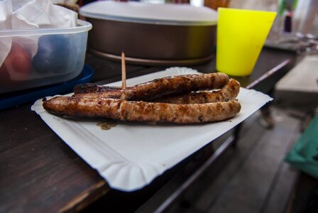 Meat food paper coaster photo