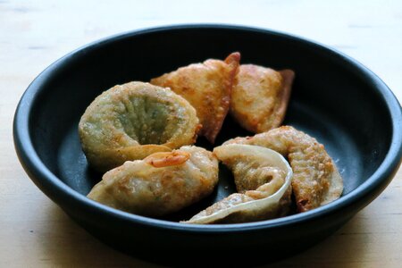 Dumplings fried food korean photo