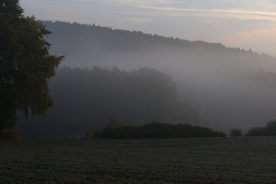 Autumn backlighting mountains