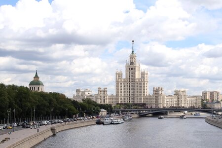 Moscow high rise building river