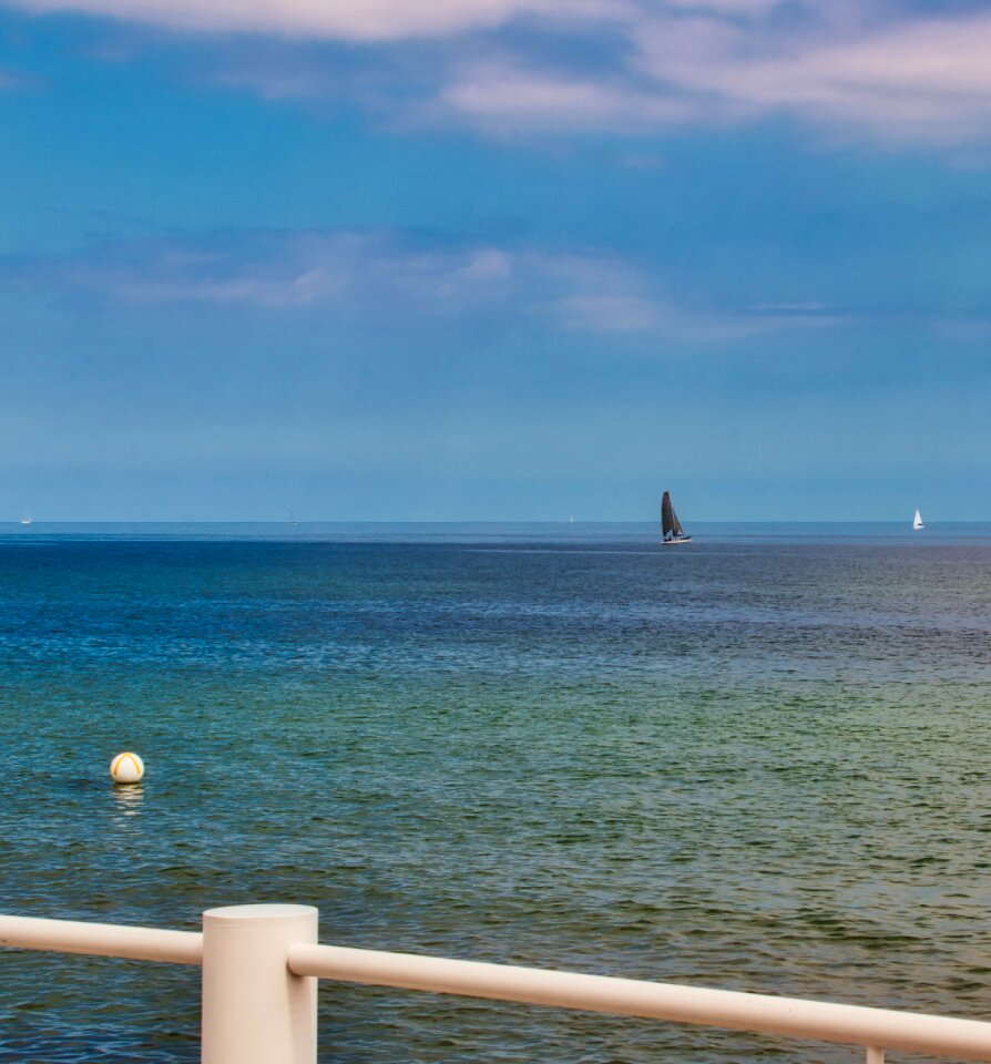 Sky sailing boat blue