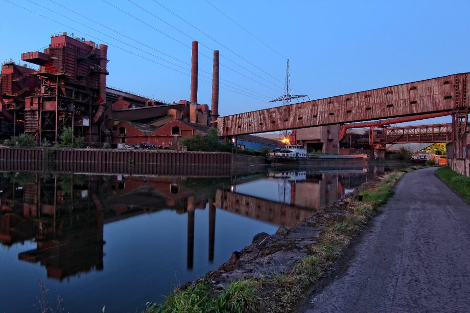 Industry blue hour barges
