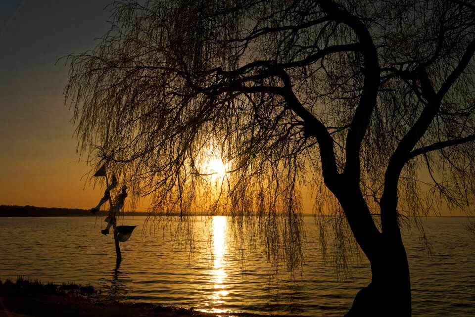 Lake sun sunset