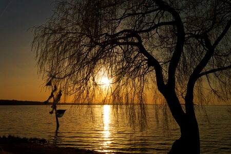 Lake sun sunset