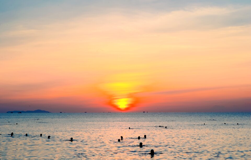 Water summer sunset