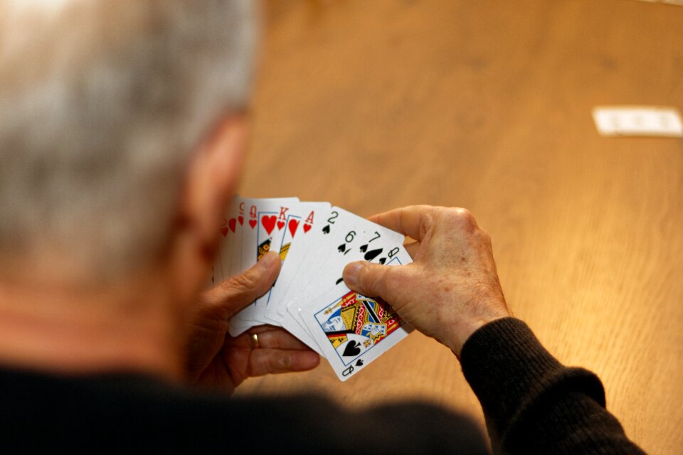 Hand playing cardgame