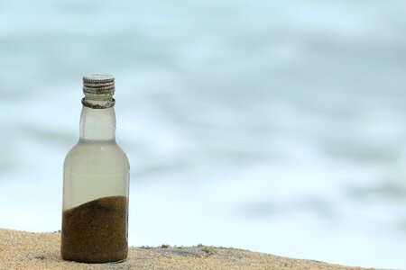 Sand blue water photo