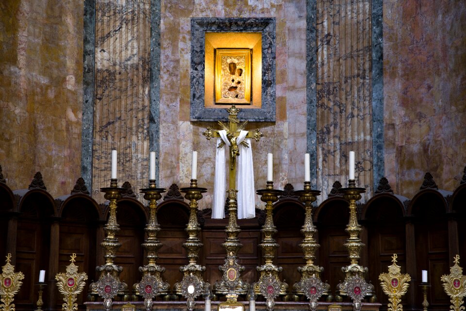 Marble icon virgin mary