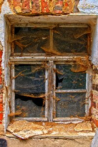 Old glass wooden windows photo