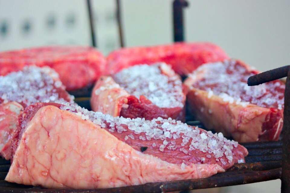 Fillet steak grid barbecue grill