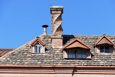 Roof brick chimney