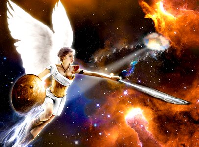 Attractive hero mystical