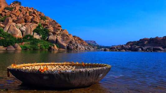 Boat landscape blue sky photo