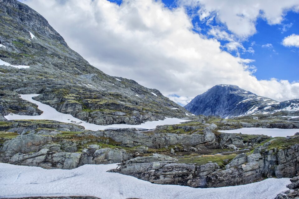 Mountain clouds norway photo