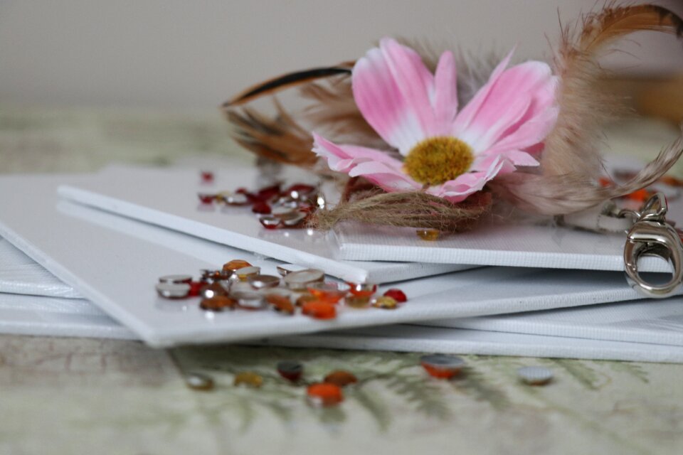 Pink white accessories