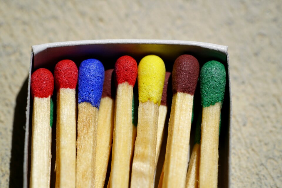 Lighter match heads colorful