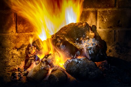 Bonfire campfire wood photo