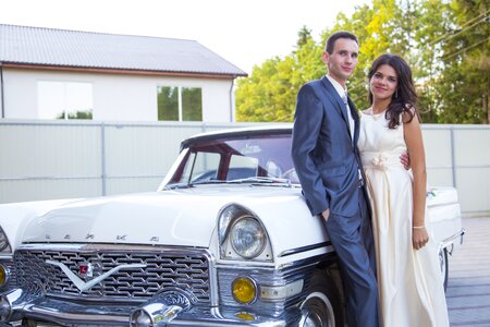 Bride groom car