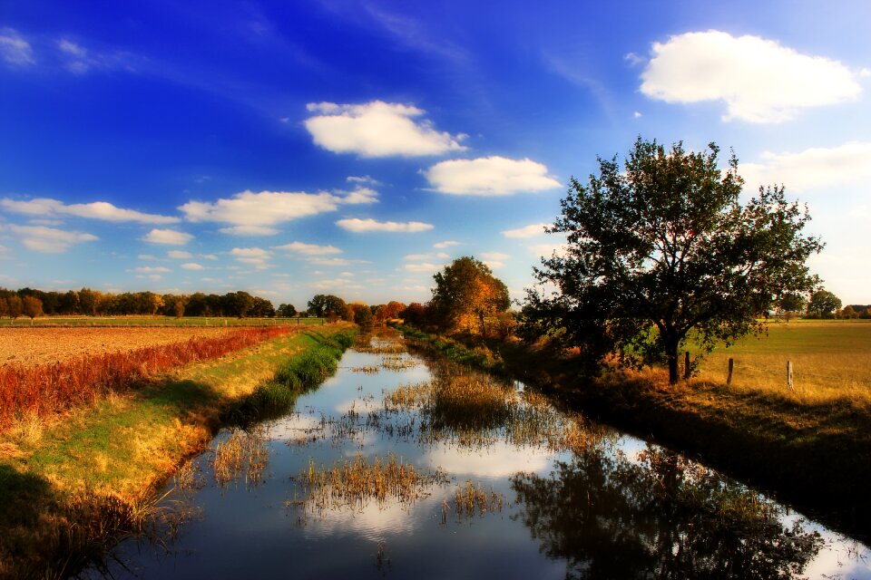 Autumn water clouds