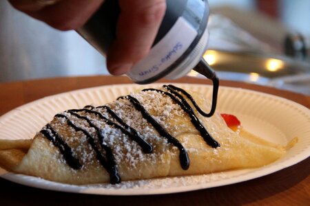 Eat pancake delicious