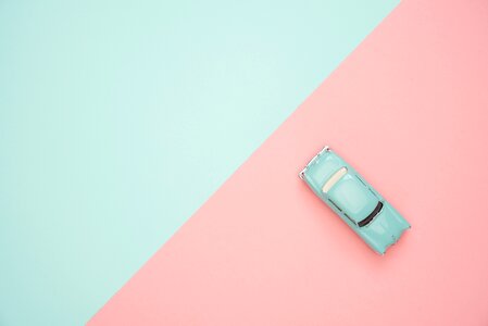 Blue pink miniature