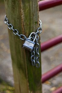 Padlock gate post photo