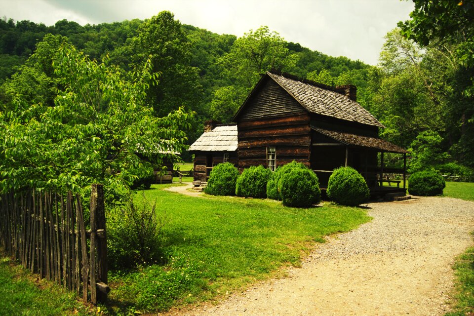 Old house grass photo