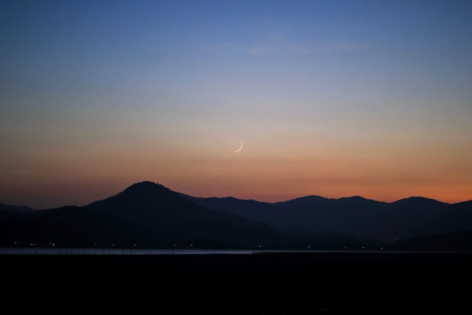 Moon mountain sea