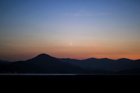 Moon mountain sea photo