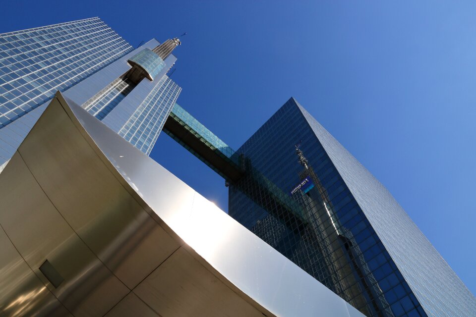 Building walkway reflections