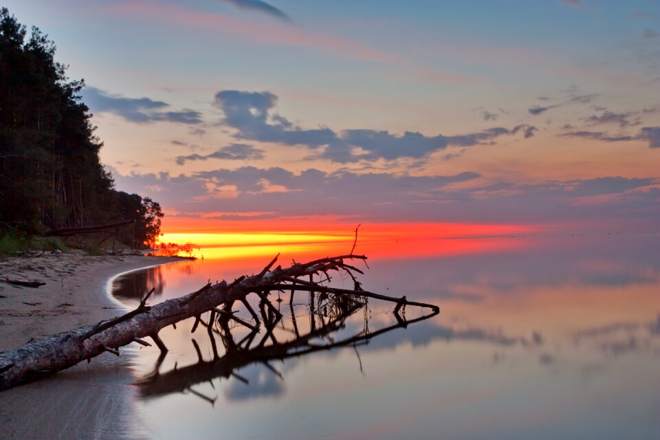 Dawn reflection sky
