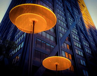 Building skyscraper orange