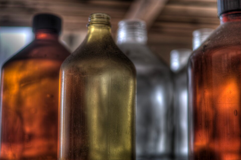 Glass abandoned chemical