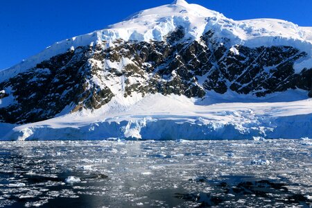 Lake antarctic mountain iceberg photo