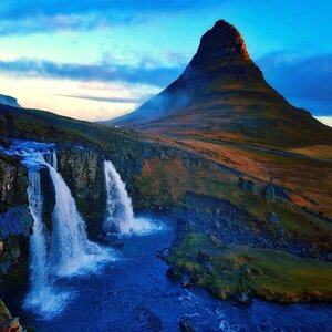 Iceland waterfall blue waterfall photo
