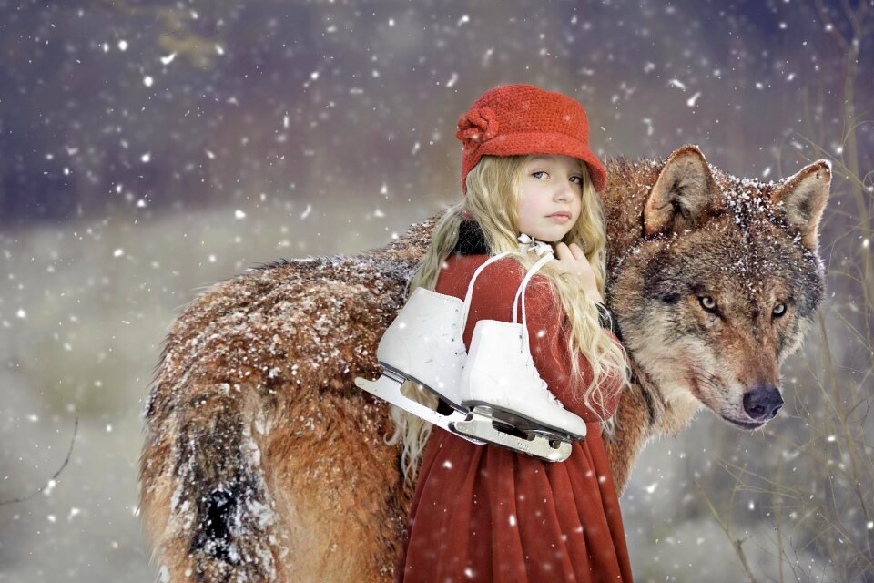 Child snow snowflakes