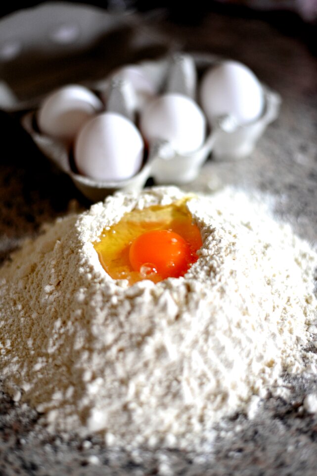Hen's egg dough egg yolk photo