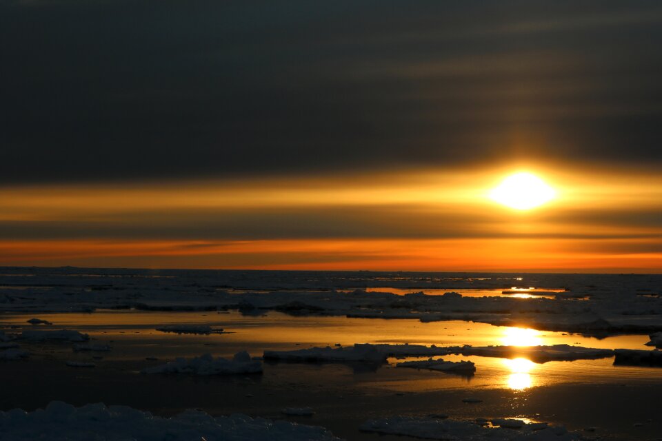 Golden sunset antarctica