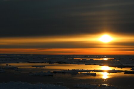 Golden sunset antarctica