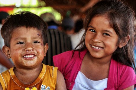 Children bolivia laughing photo