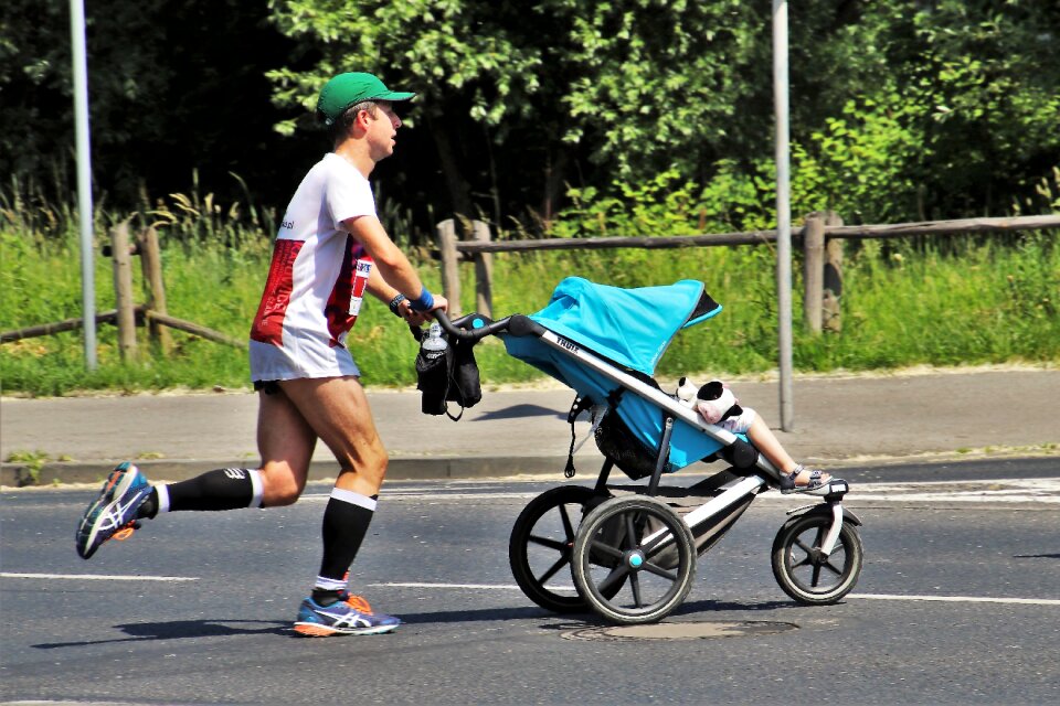 With a child run daughter