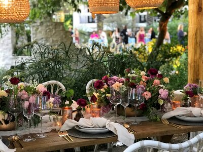 Garden wedding table al fresco dining photo