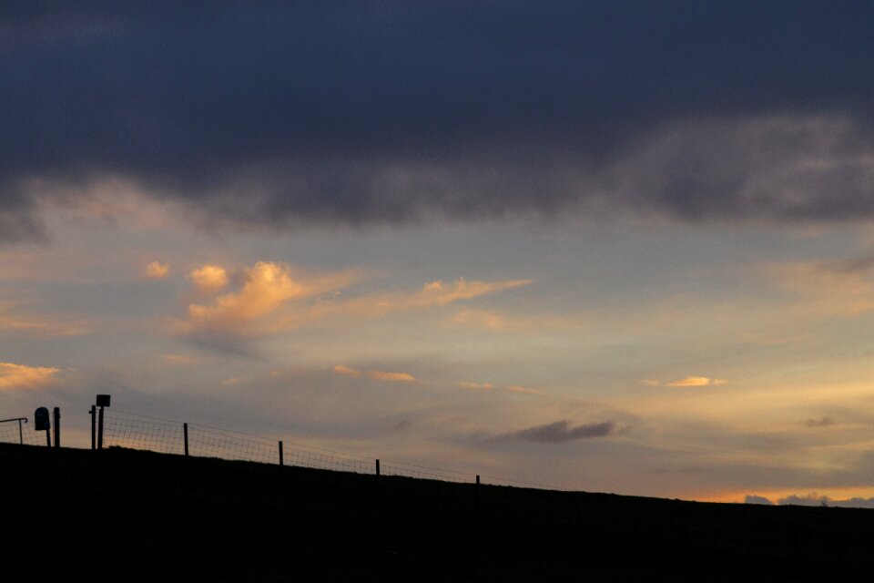 North sea dike sunset