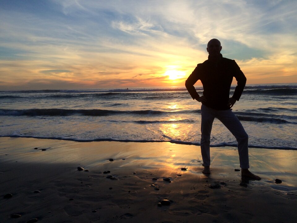 Confident silhouette male